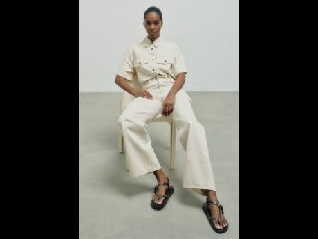 Credit: Contributed Williams in the bone patch pocket denim shirt and belt detail jeans from Witchery’s latest collection.