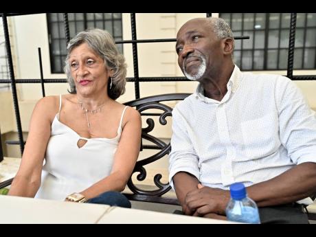 Barbara and Lincoln Robinson relate the terrifying encounter being swept away in their vehicle in raging floodwaters during a thunderstorm in New Kingston recently.