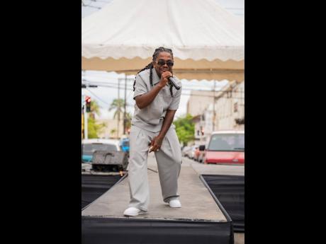 Credit: Contributed Singjay Jahmiel performing at the recently staged Artwalk Festival in downtown Kingston.