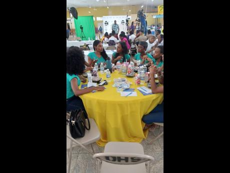 Miss Jamaica World contestants participate in the Universal Service Fund’s Creative Influencer Workshop held at the St Hilda’s High School in Brown’s Town, St Ann, on October 3. 