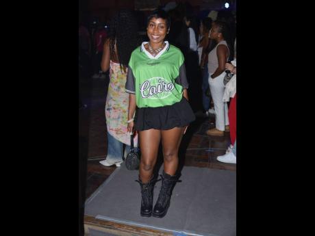 Credit: Antoine Lodge Artiste Manager Shenelle Katina rocks the jersey trend with a cotton mini and combat boots.