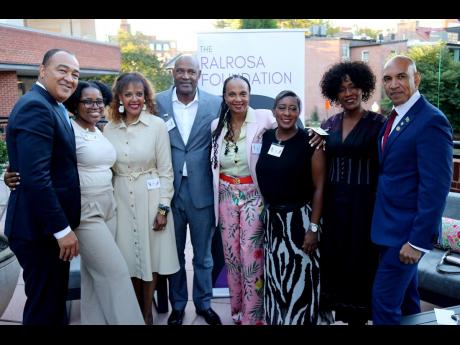 Jamaica’s ambassador to the United States, Major General (Ret’d) Antony Anderson (right), and health and wellness minister, Dr Christopher Tufton (left), share lens with RalRosa Foundation board members, (from left) Courtni Foster, Kim Watson, Richard 