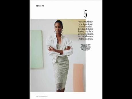 SAINT model Tami Williams slips into a Camilla and Marc dress, a Bianca shirt, Dinosaur Design earrings and rings, and a Temple of the Sun ring for ‘Marie Claire Australia’.