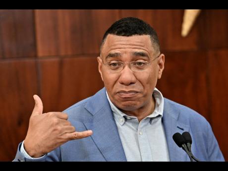 Credit: Rudolph Brown/Photographer Prime Minister Dr Andrew Holness addressing yesterday’s special press briefing at Jamaica House in St Andrew.