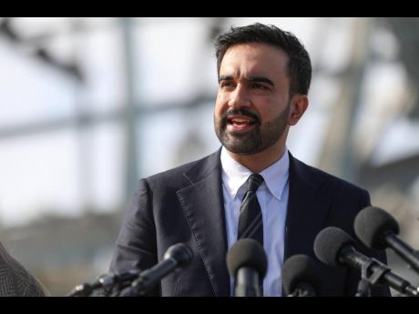New York City mayor-elect Zohran Mamdani speaks during a news conference in the Queens borough of New York.