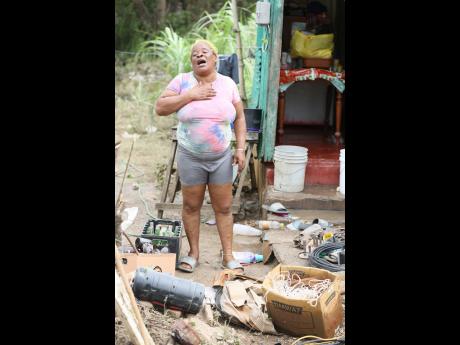 Credit: Nathaniel Stewart/Photographer Denise ‘Macka’ Sinclair of Bottom Halse Hall in Clarendon said Hurricane Melissa caused water to rise at her house to window level. She had to run out due to fear.