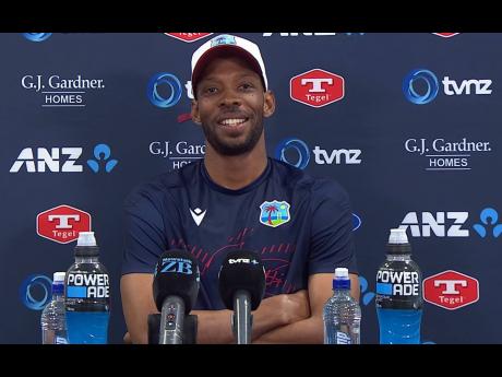 Credit: West Indies Captain Roston Chase speaks with media after a drawn Test against New Zealand in Cristchurch on Friday night.