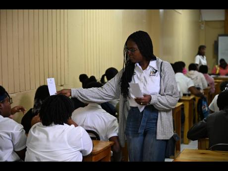 The road code test being administered to students at the Titchfield High School in Portland by the Island Traffic Authority on February 6.