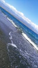 
Bubbles on the seashore.
